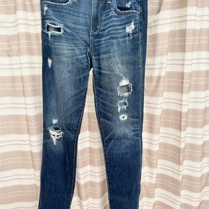 Abercrombie & Fitch Dark Blue Distressed Skinny Jeans